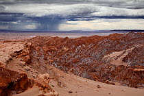 Heavy and unusual rainstorms on Cordillera de la Sal, Atacama desert, Los Flamencos National Reserve, Antofagasta Region, Chile, February