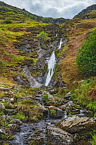 Rhaeadr-bach waterfall, Aber Valley, Snowdonia National Park, Wales, UK. May 2019.