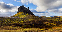 The Einhyrningur mountain. The name means "The Unicorn", and is derived from the shape of the mountain. Iceland, October 2017. Digitally stitched panorama.