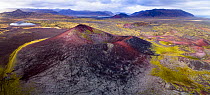 Berserkjahraun is a 4000-year-old lava field situated on the Snaefellsnes peninsula, Grakula Scoria crater, Iceland, October.