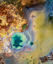Aerial veiw of a hot spring in the Gunnuhver geothermal area, Iceland.