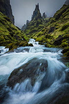 Long exposure of stream in Pakgill Canyon, Vik i Myrdal, Iceland