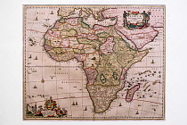 17th century map of the African continent, Africae Accurata Tabula by Dutch Golden Age mapmaker and publisher Nicolaas Visscher