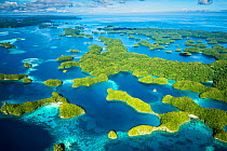 Aerial view of the rock islands, Palau.