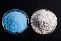 Components of traditional fungicide, Bordeaux mixture, copper sulphate and slaked lime (Calcium hydroxide), widely used in agriculture and gardening