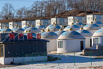 Hotel with yurts, Bashang Grassland, Zhangjiakou, Hebei Province, Mongolia, China.