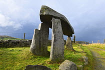 Legananny Dolmen, megalithic dolmen, Slieve Croob, County Down, Northern Ireland. September 2019.