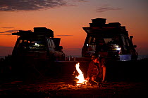 Camp on the beach at Running Creek before sunrise. Queensland, Australia. . August 2012