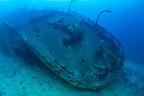 Teti wreck stern, built in 1883 as a steamship and later turned into a merchant cargo ship. Sunk on a stormy night on 23 May1930 , it lies at max 34m close to Komiza, Vis Island, Croatia, Adriatic Sea...