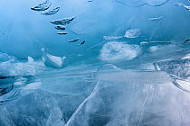 Underwater view of Lake Baikal Ice, Siberia, Russia. February.