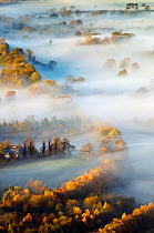 Misty Morning over Derwent Valley from Latrigg Lake District National Park, Cumbria, England