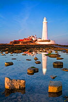 St. Mary&#39;s Lighthouse, Whitley Bay, Tyne and Wear, England, UK, February 2008.