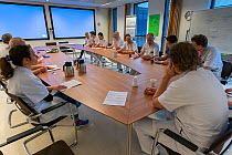 At noon there is a multidisciplinary meeting to evaluate all the patients of the ICU department Jeroen Bosch Ziekenhuis, Den Bosch, &#39;s Hertogenbosch, The Netherlands March 2020. EDITORIAL USE ON...