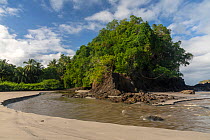 Playa Espadilla beach coastal landscape at the edge of Manuel Antonio National Park, Quepos, Costa Rica