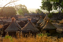 Taneka village with thatched clay houses. Benin, 2020.