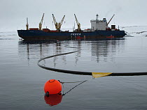Refuelling at Casey Station is conducted with a 2000m long hose run from the ship, Antarctica  January 2009