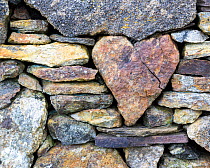 RF - Heart-shaped stone in a wall, Rodel, Harris, Scotland (This image may be licensed either as rights managed or royalty free.)