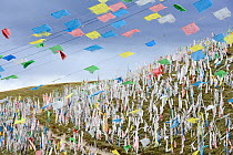 Buddhist prayer flags. Gyerco Monastery, Tagong, Garze Tibetan Autonomous Prefecture, Sichuan, China. 2016.