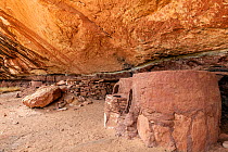 Ancestral Puebloan granary at Horsecollar Ruin in Natural Bridges National Monument, Utah, USA. March.