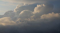 Cumulus clouds building, Somerset, England.