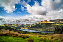Talybont Reservoir, Brecon Beacons National Park, the largest stillwater reservoir in Brecon Beacons NP, Wales, UK. April