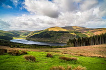 Talybont Reservoir, Brecon Beacons National Park, the largest stillwater reservoir in Brecon Beacons NP, Wales, UK. April