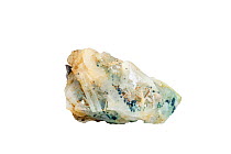 Tennantite, copper arsenic sulfosalt mineral against white background