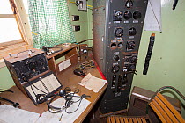 Radio room in Station W, a former British scientific research station evacuated in 1959. Detaille Island, Graham Land, Antarctica. 2020.