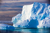 Icebergs in Southern Ocean, near Lemaire Channel, Kiev Peninsula, Graham Land, Antarctica. December 2019.