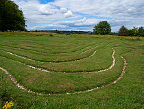 Miz-maze on St Catherine&#39;s Hill Nature Reserve, Winchester, England, UK, July.