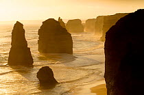 Twelve Apostles sea stacks at sunset. Port Campbell National Park, Great Ocean Road, Victoria, Australia. September 2009.