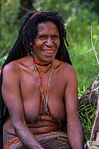 Dani tribe woman, Jiwika village, Suroba, Trikora Mountains, West Papua, Indonesia. October 2020.
