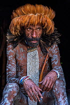 Dani tribe man , Jiwika village, Suroba, Trikora Mountains, West Papua, Indonesia. October 2020. Editorial use only.
