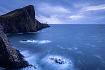 Neist Point coastline and lighthouse. Isle of Skye, Inner Hebrides, Scotland, UK. November 2017.