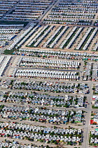 Aerial view of suburban area near Merida, housing development complex, Yucatan Peninsula, Mexico, May