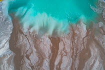 Aerial view of ash pond, Montenegro. After coal is burned in power plants, the waste ash is mixed with water and pumped through pipelines into sludgy lagoons commonly known as ash ponds. The ponds are...