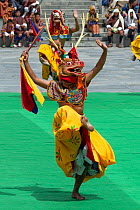 Dancer at Thimphu Tsechu Festival. Cham, or Masked dance, Bhutan. September 2013.