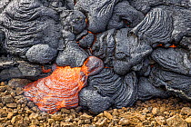 Close-up of the edge of the lava field, Fagradalsfjall volcano. 4 April 2021.