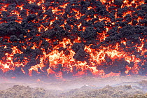 Edge of the lava field at the Fagradalsfjall volcano. Lava is flowing out of Fagradalsfjall at about 1,500 gallons per second, according to the RUV, Icelandic National Broadcasting Service. 2 April 20...
