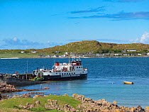 Fionnphort Iona Ferry terminal, Isle of Mull with the Isle of Iona in the background, Scotland, UK. May.
