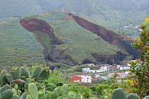 Landslide above village, Tenerife, Canary Islands