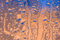 Abstract image of ice on a car window, Netherlands.