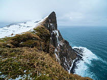 Cliffs along the northern coast, Hornstrandir Nature Reserve, Iceland. March.
