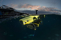 Night shot of Queensland University &#39;LarvalBot&#39;, a semi autonomous underwater robot that will distribute baby coral as &#39;larval clouds&#39; onto damaged reef areas on a larger scale. &#39;L...