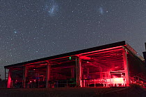 The Australian Institute of Marine Science Sea Simulator Research Facility at night with the stars out before moonrise during coral spawning event, Cape Ferguson, Queensland, Australia. December 2019