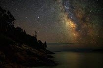 The Milky Way over Sand Beach, Acadia National Park, Maine, USA. July, 2020.