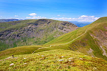 View towards Stony Cove Pike and Thornthwaite Beacon from Froswick, Lake District National Park, Cumbria, UK. June, 2020.