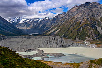 View of Mueller and Hooker Glacier Lake, Mount Cook National Park, South Island, New Zealand. February, 2009.