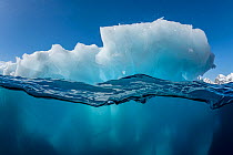 Split level view of an iceberg, Antarctica.