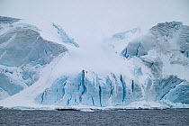 A glacier terminus meeting the sea, Antarctica, November, 2021.